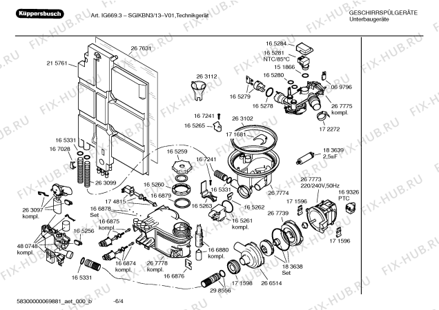 Взрыв-схема посудомоечной машины Kueppersbusch SGIKBN3 IG669.3 - Схема узла 04