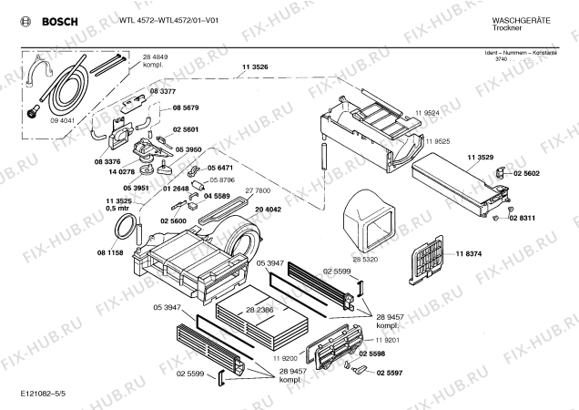 Схема №5 WTL4572 с изображением Инструкция по эксплуатации для сушилки Bosch 00517694