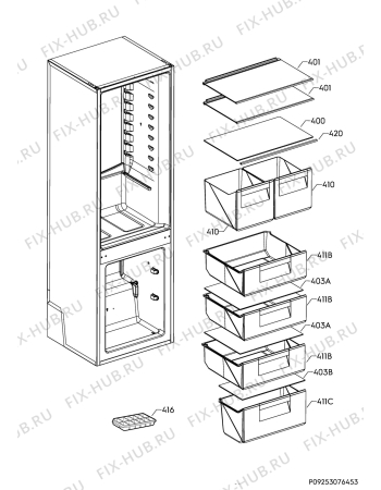 Взрыв-схема холодильника Smeg UKC7172NP1 - Схема узла Internal parts