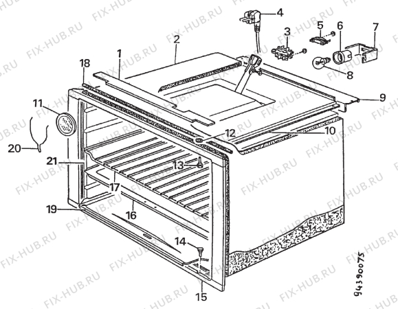 Взрыв-схема плиты (духовки) Electrolux G660 - Схема узла Section 3