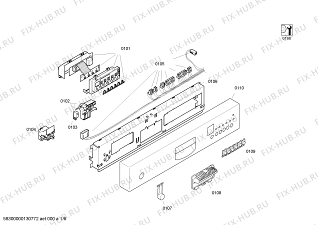 Схема №6 SGD45M22EU с изображением Панель управления для посудомойки Bosch 00665342