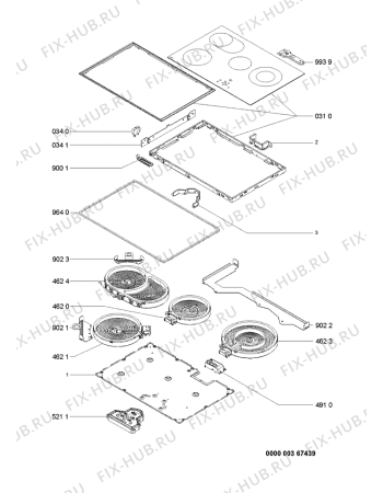 Схема №1 AKT 835/IX с изображением Поверхность для духового шкафа Whirlpool 481244039804