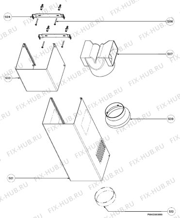 Взрыв-схема вытяжки Zanussi ZHC905X/GB - Схема узла Section 4