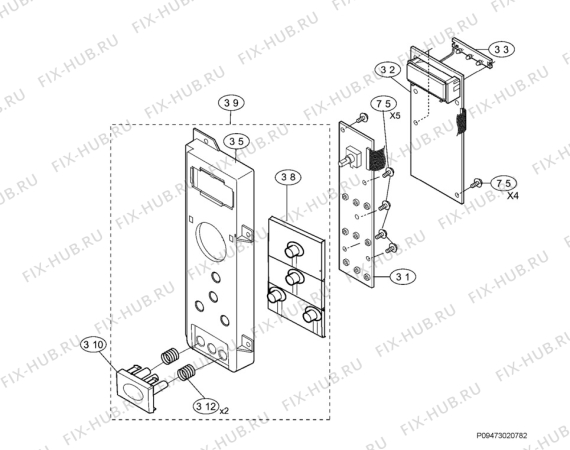 Взрыв-схема микроволновой печи Juno Electrolux JMV1051A - Схема узла Section 2