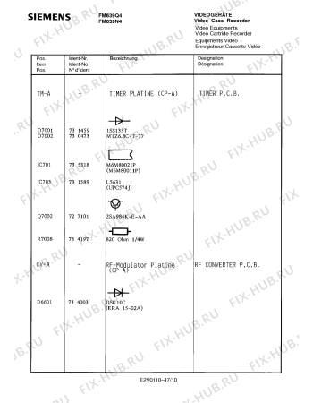 Схема №47 FM639Q4 с изображением Пульт дистанционного управления для видеотехники Siemens 00756453