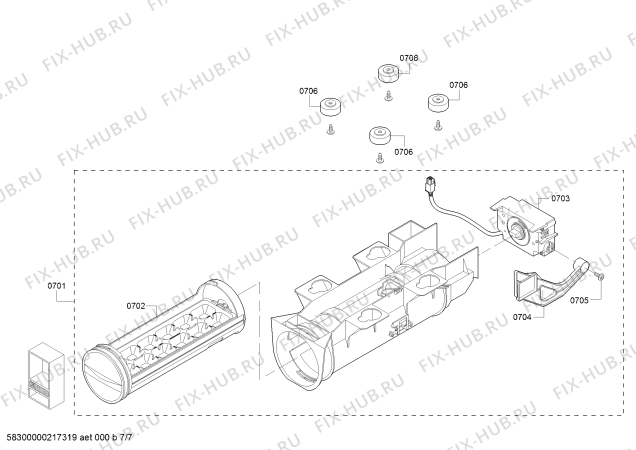 Схема №7 B21CL80SNS с изображением Монтажный набор для посудомойки Bosch 11027946