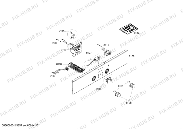 Схема №6 HB230520 с изображением Панель управления для плиты (духовки) Siemens 00436775