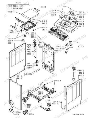 Схема №2 AWE 8725 с изображением Декоративная панель для стиралки Whirlpool 481245214638