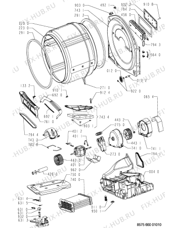 Взрыв-схема сушильной машины Whirlpool AWZ 660 - Схема узла