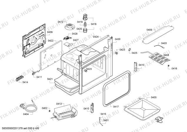 Взрыв-схема плиты (духовки) Bosch HGA24W255M - Схема узла 04