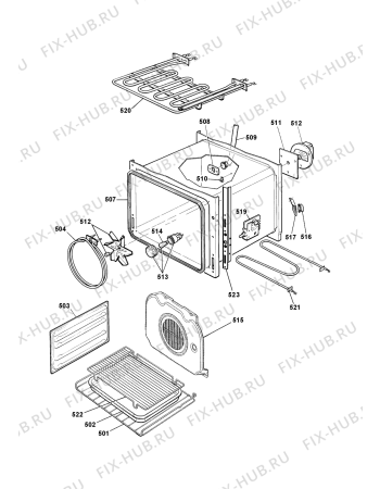 Взрыв-схема плиты (духовки) Whirlpool ADMC1918IX (F089780) - Схема узла