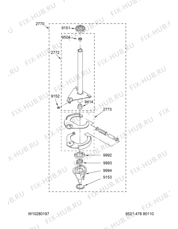 Схема №7 4KMTW5955TW1 с изображением Резервуар Whirlpool 480110100424