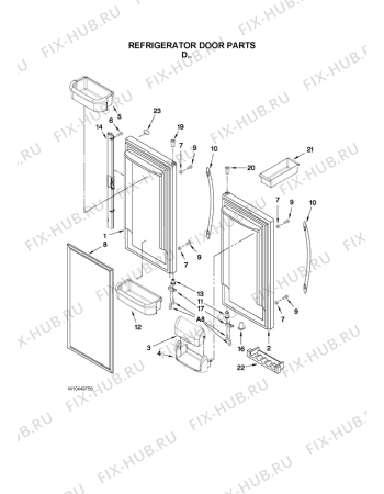 Схема №8 G25EFSB23S9 с изображением Трубка для холодильника Whirlpool 482000019391