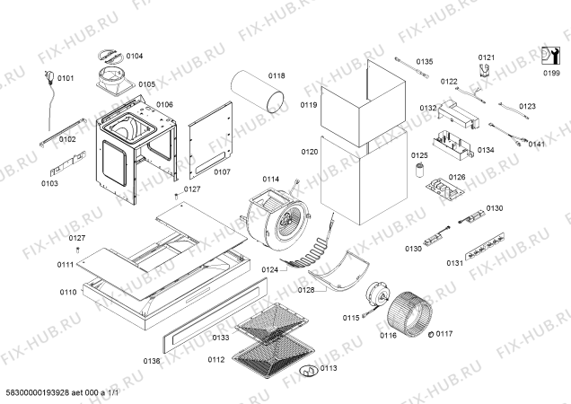 Схема №1 DKS937BTI Siemens с изображением Цоколь для вентиляции Bosch 00715526