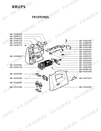 Взрыв-схема блендера (миксера) Krups F6127018(0) - Схема узла 1P000752.5P2