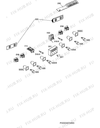 Взрыв-схема плиты (духовки) Aeg Electrolux E31560-5-M - Схема узла Functional parts