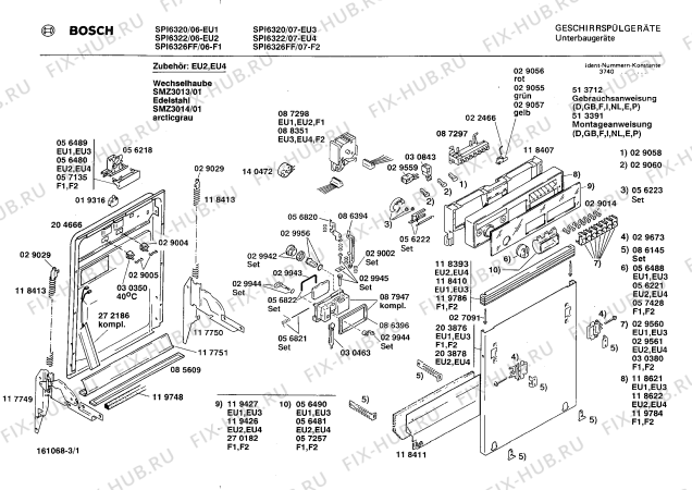 Схема №3 SPI6320 с изображением Панель для посудомойки Bosch 00119427