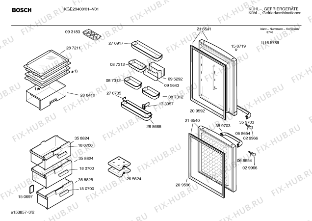 Взрыв-схема холодильника Bosch KGE29400 - Схема узла 02