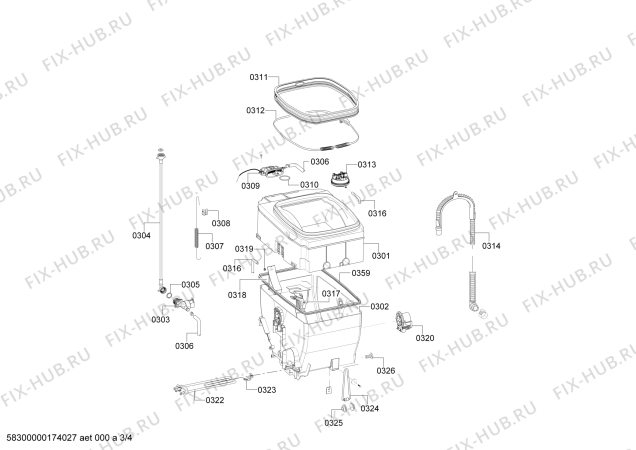 Схема №3 WP09R152HK с изображением Вкладыш для стиральной машины Siemens 00618879