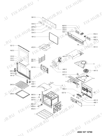 Схема №1 EMC 7253 IN с изображением Панель для плиты (духовки) Whirlpool 481010592307