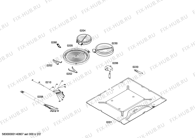 Схема №2 4ET613XT с изображением Стеклокерамика для плиты (духовки) Bosch 00683470
