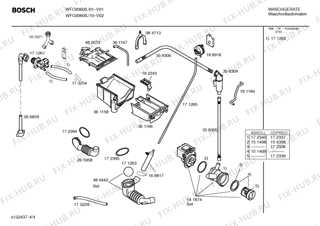 Схема №4 WFO2060IL Maxx WFO2060 с изображением Наклейка для стиралки Bosch 00586401