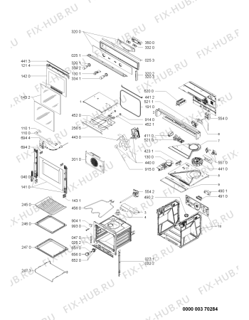 Схема №1 OVN 640 W 101.237.41 с изображением Дверь (стекло) духовки для плиты (духовки) Whirlpool 480121100345