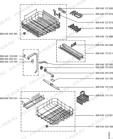 Взрыв-схема посудомоечной машины Electrolux ESF685 - Схема узла Section 3