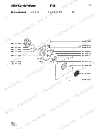 Взрыв-схема плиты (духовки) Aeg 9010E-M - Схема узла Section5