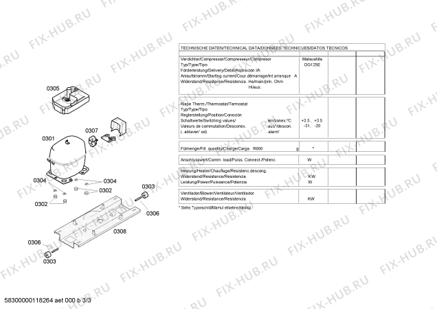 Взрыв-схема холодильника Bosch KGV33V10 - Схема узла 03