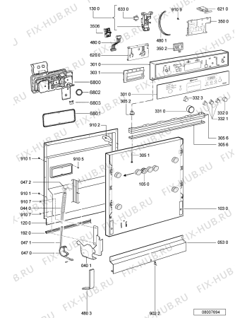 Взрыв-схема посудомоечной машины Bauknecht GSIP 110 POWER PT - Схема узла