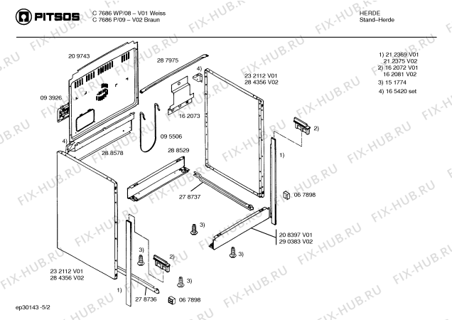 Схема №5 8691WP с изображением Панель управления для духового шкафа Bosch 00351169