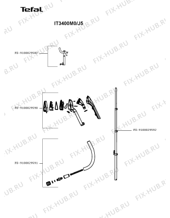 Схема №2 IT3400M0/J5 с изображением Шланг для электроутюга Tefal FS-9100029591
