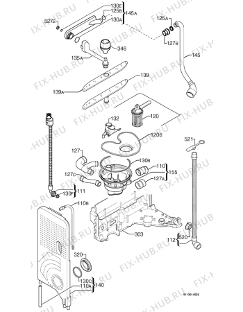 Взрыв-схема посудомоечной машины Rex Electrolux TT0105E - Схема узла Hydraulic System 272