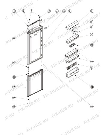 Взрыв-схема холодильника Indesit BH18LZ (F039210) - Схема узла