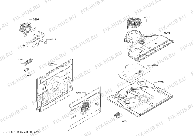 Схема №6 JB23UB50 с изображением Инструкция по эксплуатации для плиты (духовки) Bosch 00760439