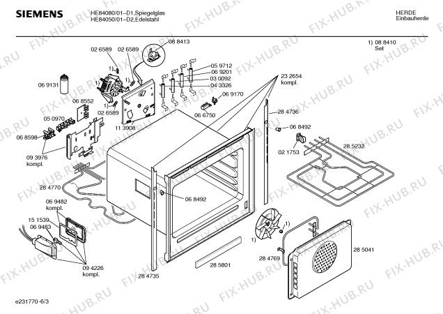 Взрыв-схема плиты (духовки) Siemens HE84080 - Схема узла 03