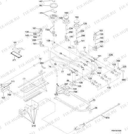 Взрыв-схема плиты (духовки) Zanussi ZX8550CIM - Схема узла Section 3