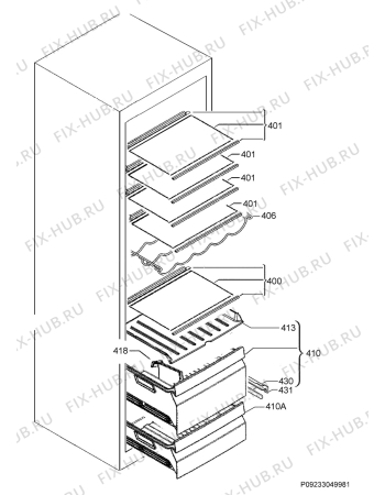 Взрыв-схема холодильника Ikea KYLANDE 20408357 - Схема узла Internal parts