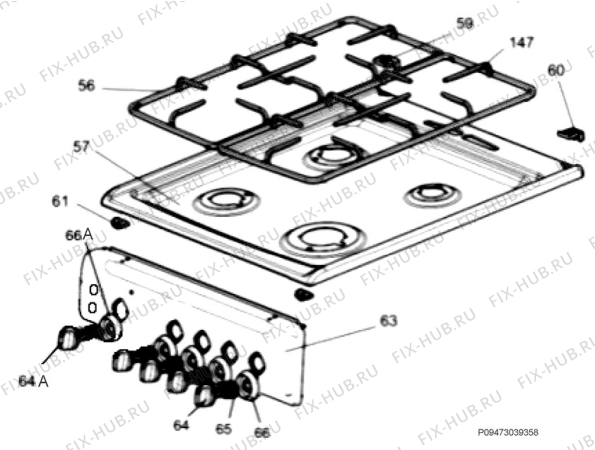 Взрыв-схема плиты (духовки) Electrolux EKG500103W - Схема узла Section 4