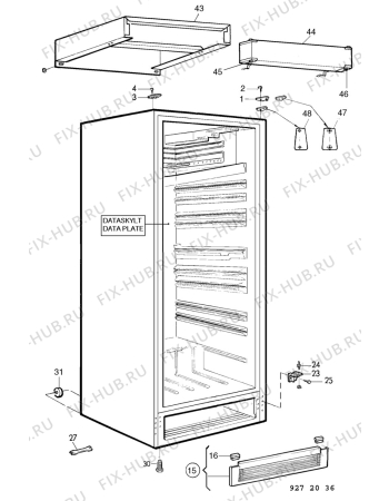 Взрыв-схема холодильника Electrolux RP1444SLG - Схема узла C10 Cabinet