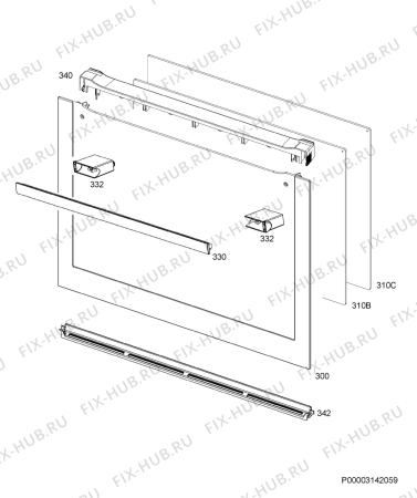 Взрыв-схема плиты (духовки) Electrolux EOA5555TAX - Схема узла Door