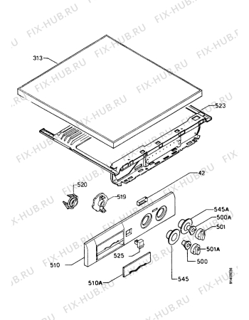 Взрыв-схема стиральной машины Zanussi FLS8020 - Схема узла Control panel and lid