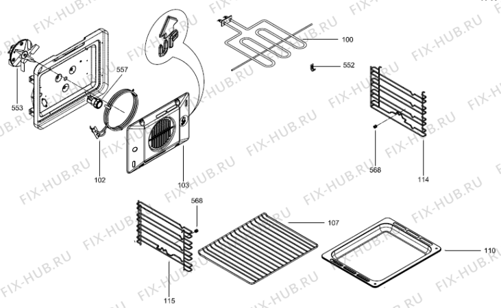 Схема №3 MBG5103FW (271225, MBG5103FW) с изображением Кнопка (ручка регулировки) для духового шкафа Gorenje 283760