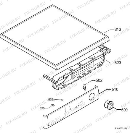 Взрыв-схема сушильной машины Zanussi TDE4234W - Схема узла Command panel 037