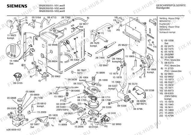 Взрыв-схема посудомоечной машины Siemens SN26350 - Схема узла 02