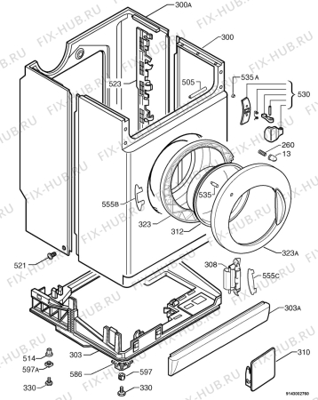 Взрыв-схема стиральной машины Electrolux EW1266F - Схема узла Housing 001