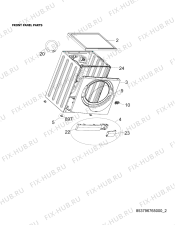 Взрыв-схема стиральной машины Whirlpool AWG/L 5081 - Схема узла