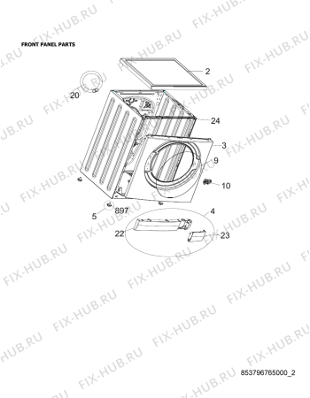 Схема №7 AWG/L 5081 с изображением Крышка для стиральной машины Whirlpool 482000016150