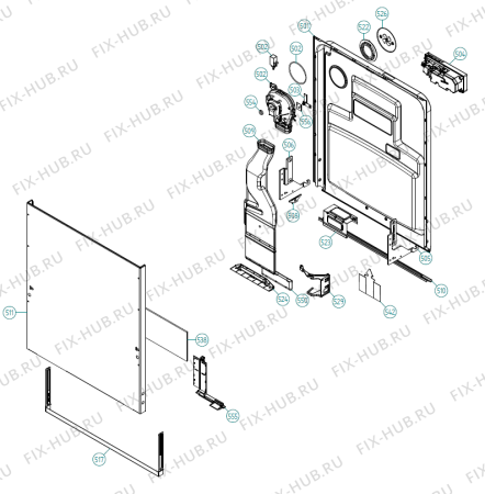Схема №1 D5893 XXL FI US   -Titanium FI (340977, DW70.4) с изображением Экран для электропосудомоечной машины Gorenje 704606